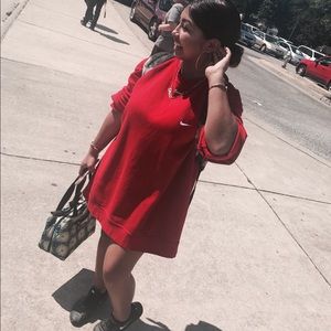 long pure red nike sweater